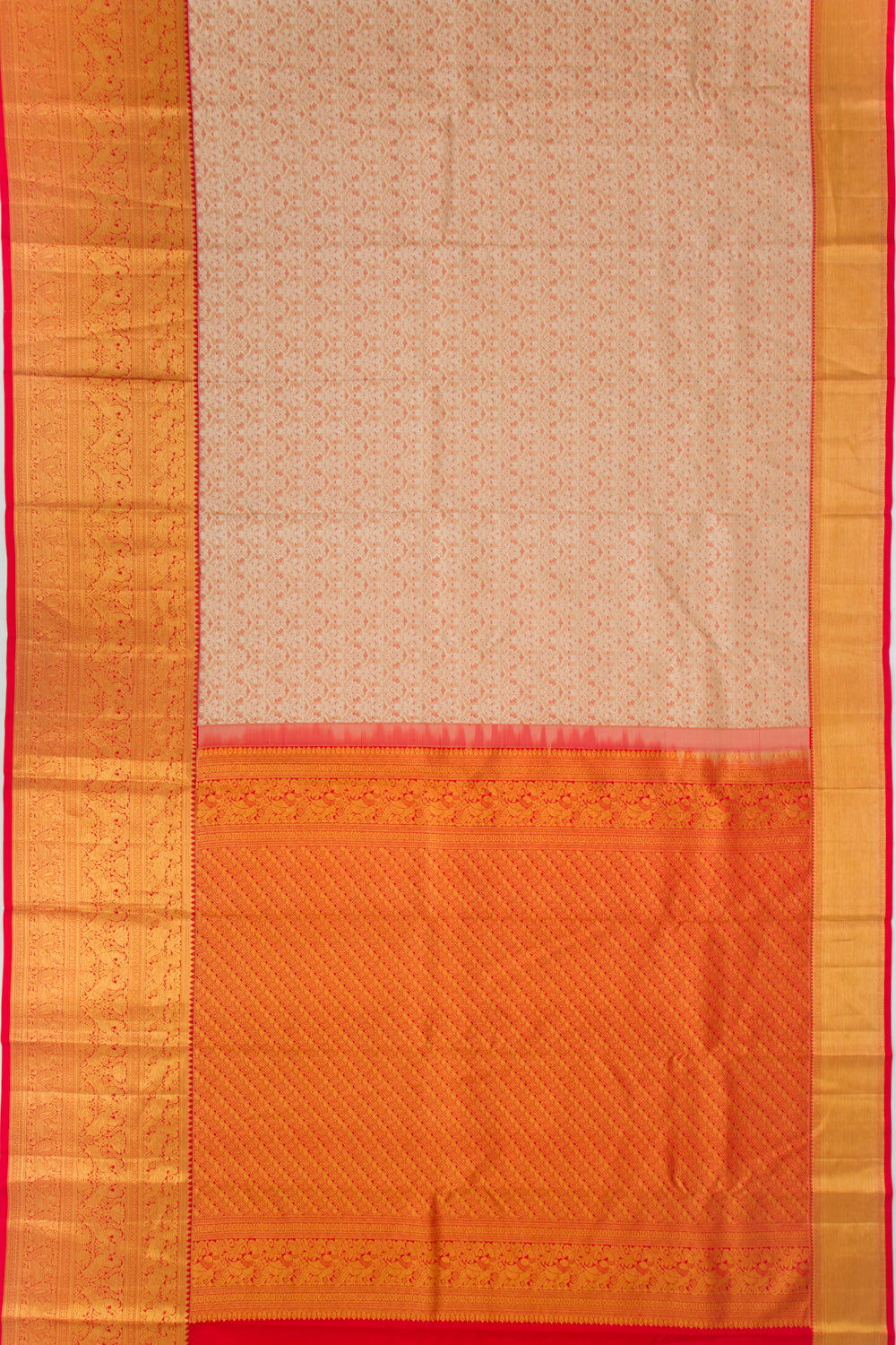 Taranga Kanchi Silk Brocade Cream Saree