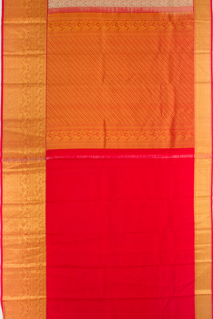 Taranga Kanchi Silk Brocade Cream Saree
