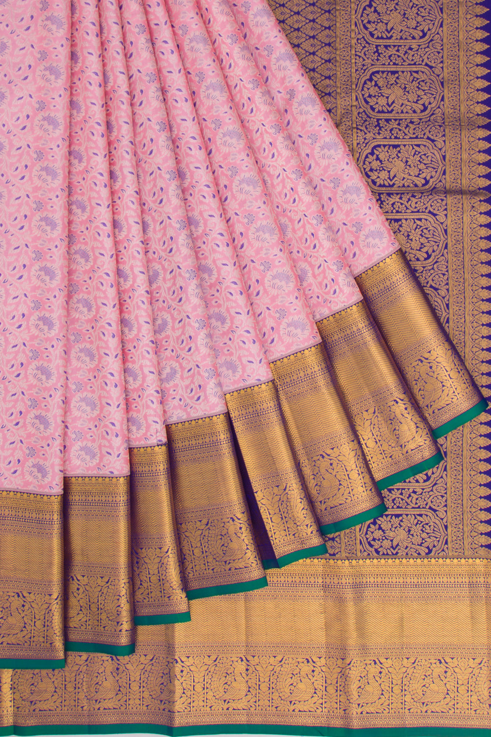Taranga Kanchi Silk Jaal Baby Pink Saree