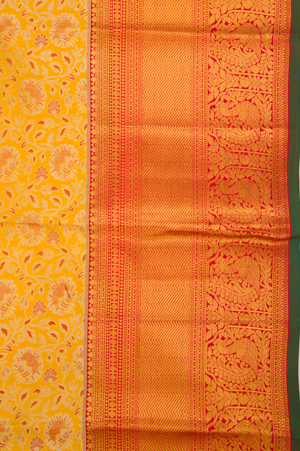 Taranga Kanchi Silk Jaal Yellow Saree