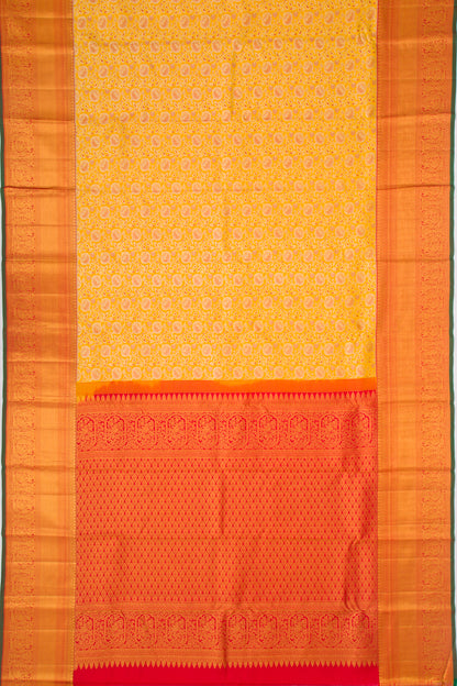 Taranga Kanchi Silk Jaal Yellow Saree