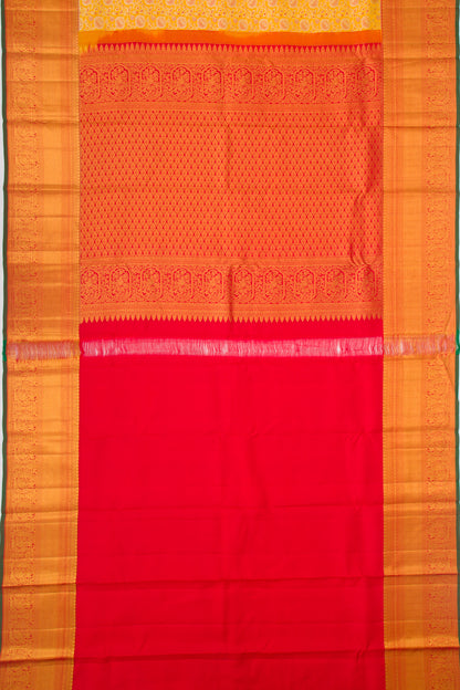 Taranga Kanchi Silk Jaal Yellow Saree