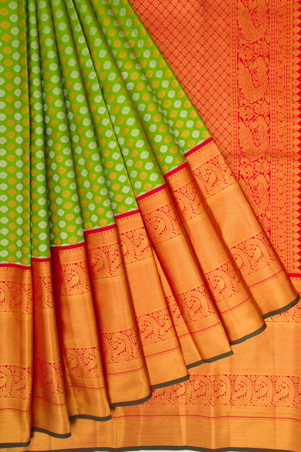 Taranga Kanchi Silk Butta Green Saree