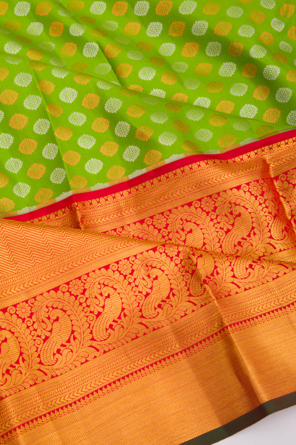 Taranga Kanchi Silk Butta Green Saree