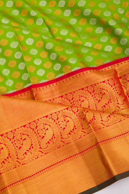 Taranga Kanchi Silk Butta Green Saree