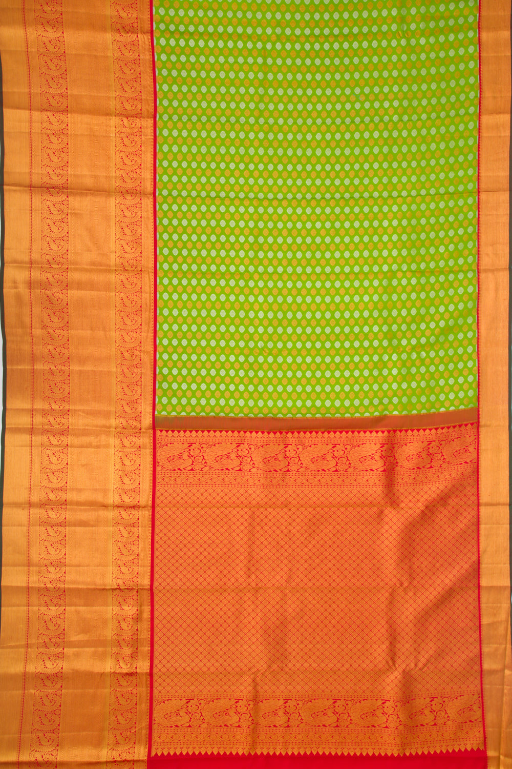 Taranga Kanchi Silk Butta Green Saree
