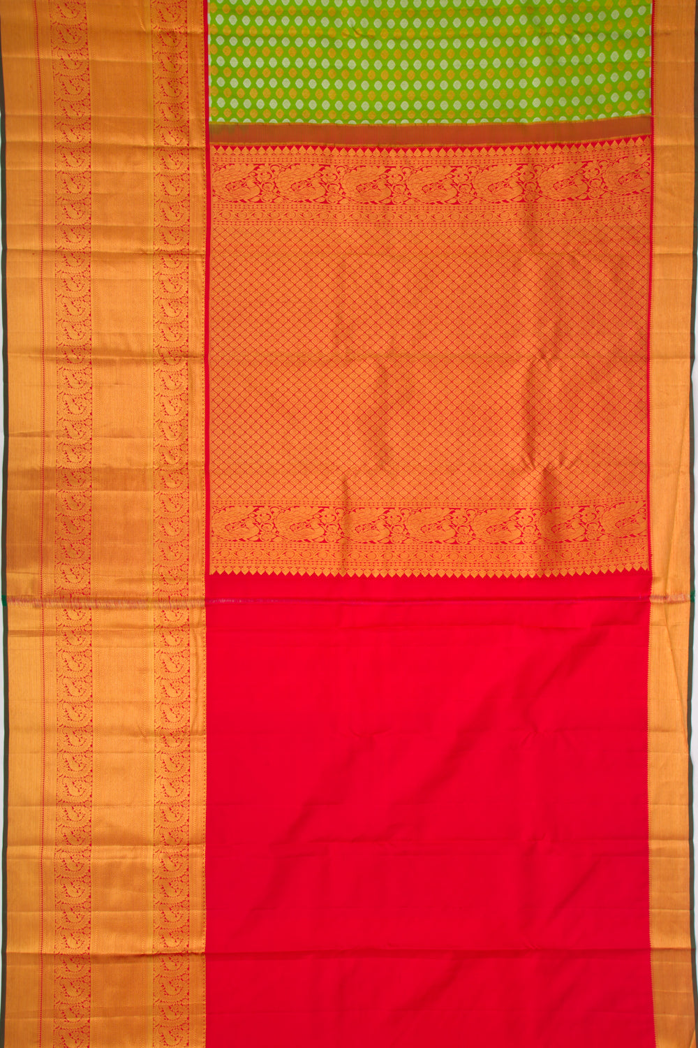 Taranga Kanchi Silk Butta Green Saree
