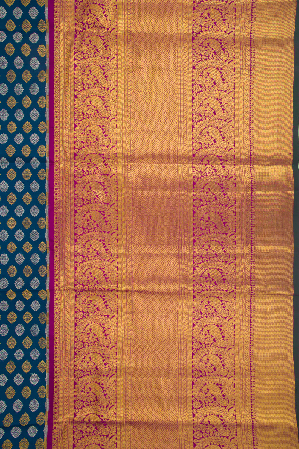 Taranga Kanchi Silk Butta Teal Blue Saree