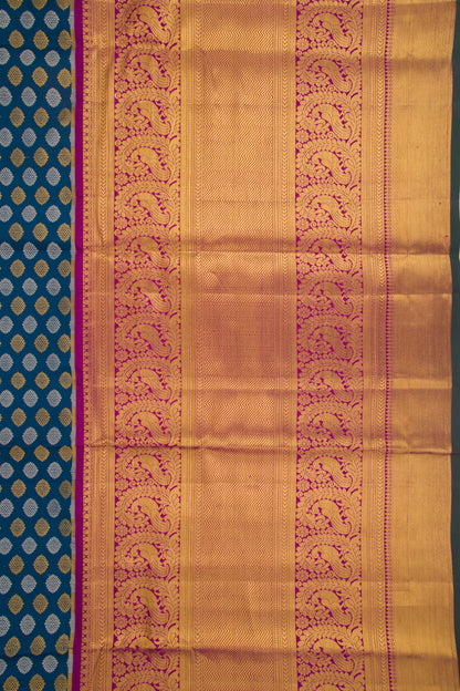 Taranga Kanchi Silk Butta Teal Blue Saree