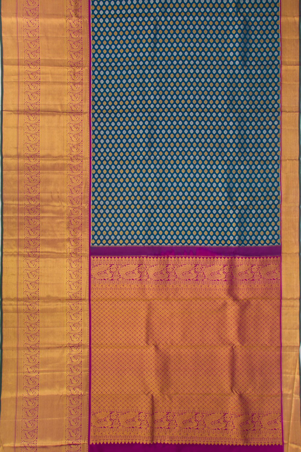 Taranga Kanchi Silk Butta Teal Blue Saree