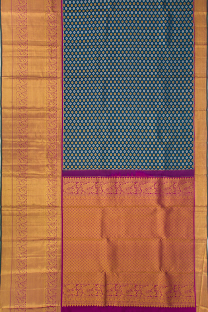 Taranga Kanchi Silk Butta Teal Blue Saree