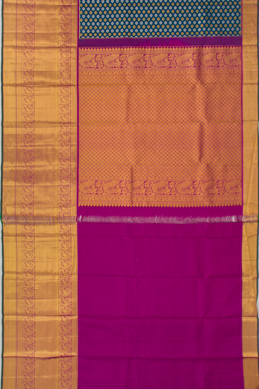 Taranga Kanchi Silk Butta Teal Blue Saree