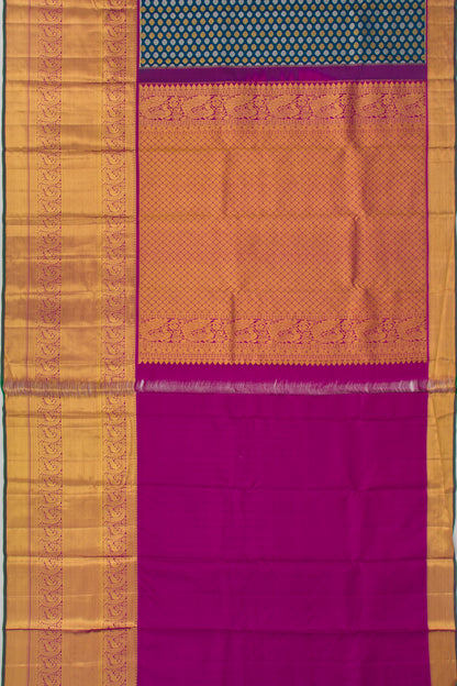 Taranga Kanchi Silk Butta Teal Blue Saree