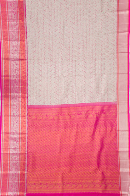 Taranga Kanchi Silk Brocade White Saree