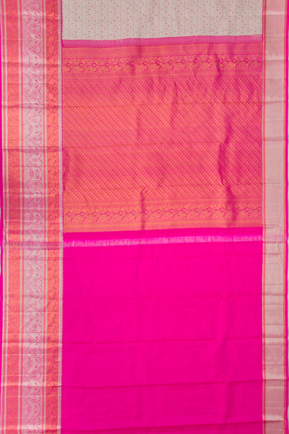 Taranga Kanchi Silk Brocade White Saree
