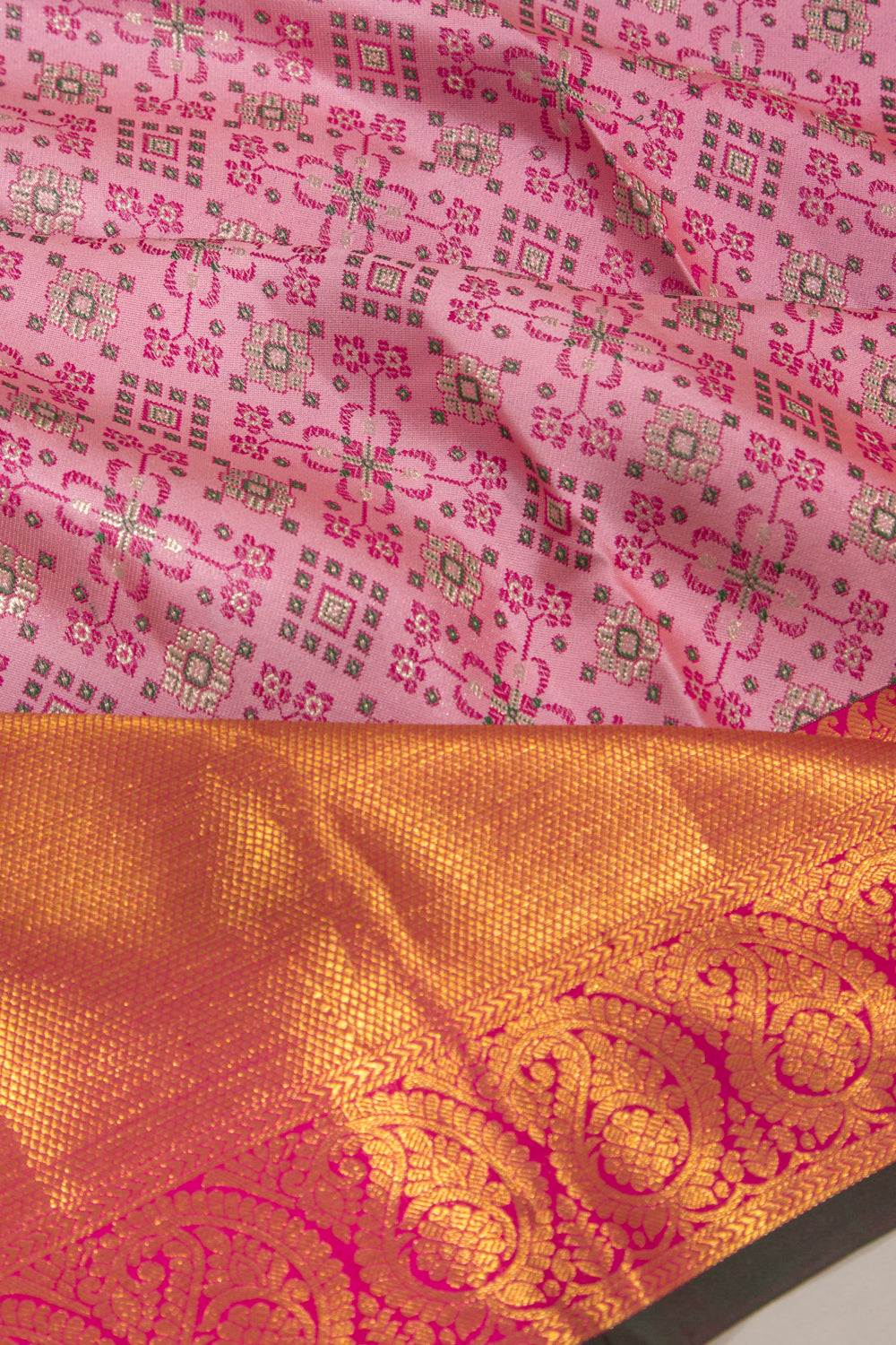 Taranga Kanchi Silk Brocade Baby Pink Saree