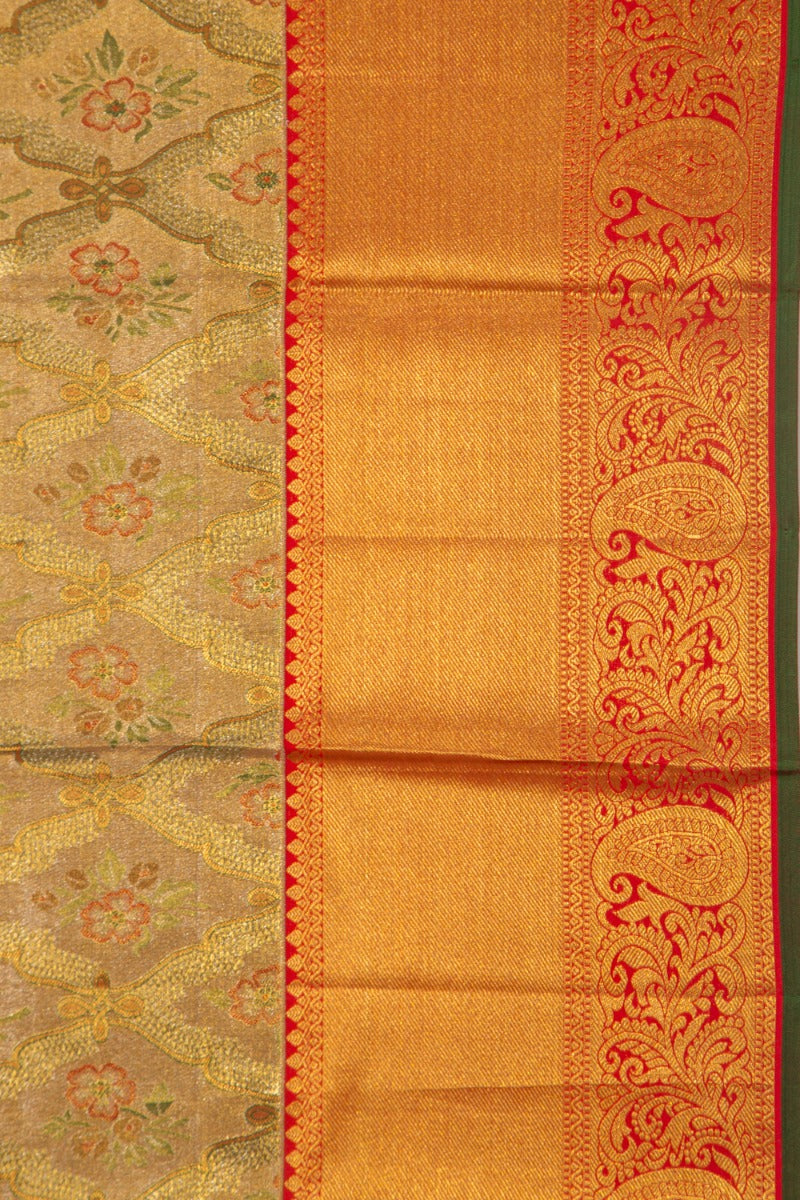 Taranga Kanchi Silk Tissue Brocade Gold Saree