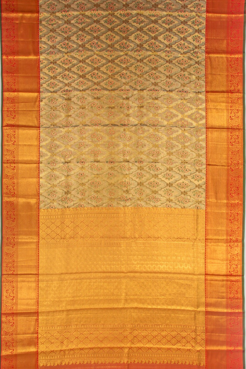 Taranga Kanchi Silk Tissue Brocade Gold Saree
