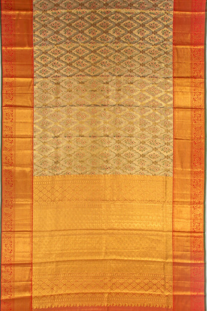 Taranga Kanchi Silk Tissue Brocade Gold Saree