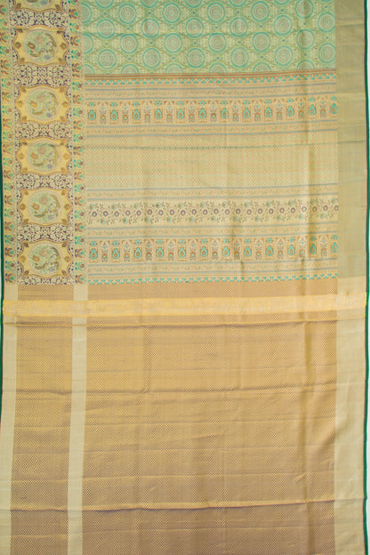 Taranga Kanchi Silk Tissue Brocade Green Saree