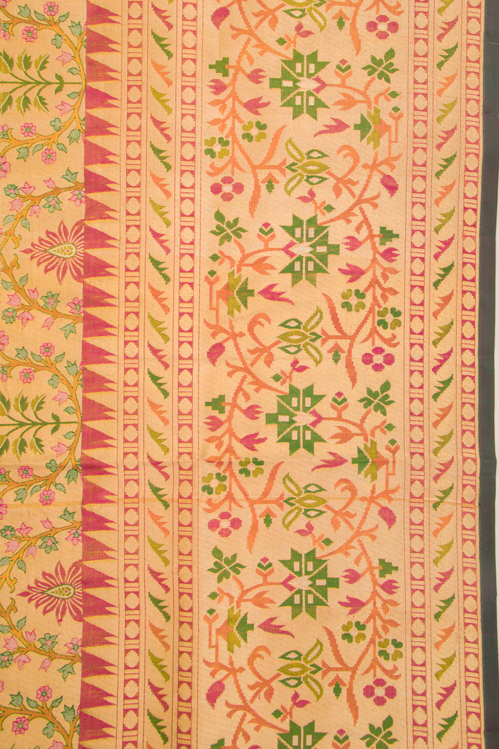Taranga Kanchi Silk Tissue Jaal Gold Saree