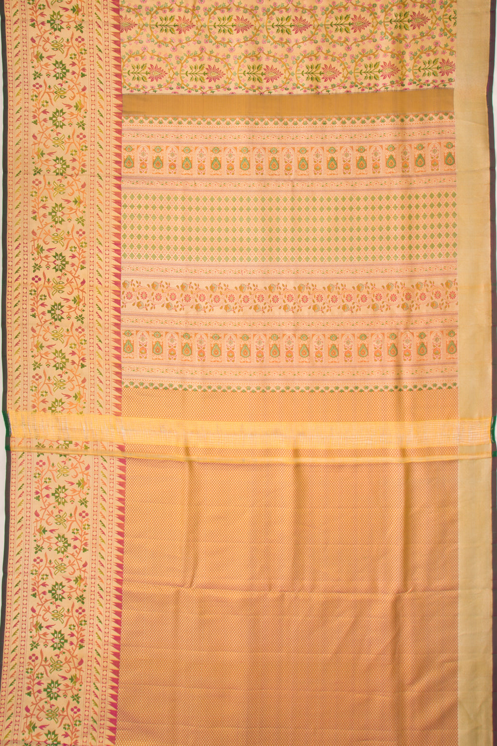 Taranga Kanchi Silk Tissue Jaal Gold Saree