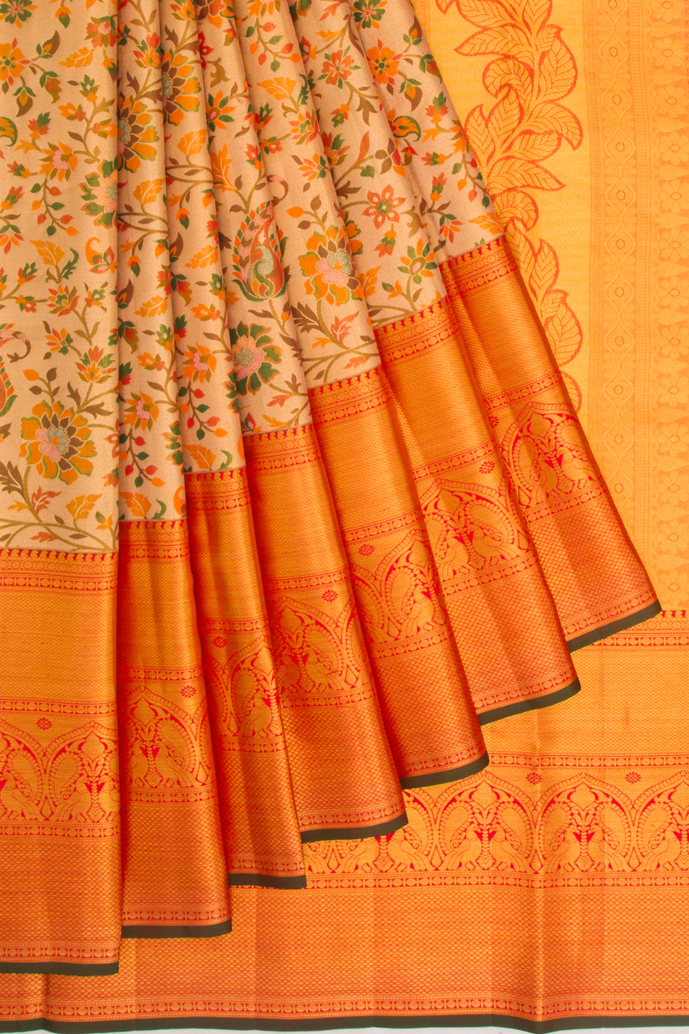 Taranga Kanchi Silk Tissue Brocade Gold Saree