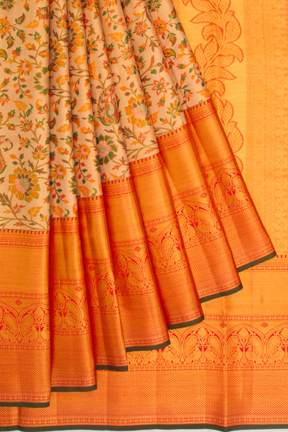 Taranga Kanchi Silk Tissue Brocade Gold Saree