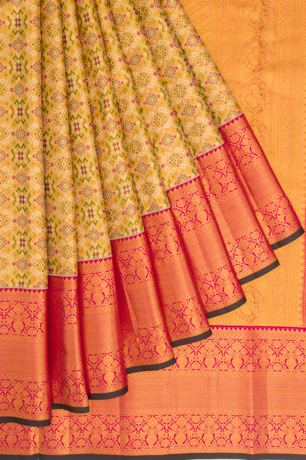 Taranga Kanchi Silk Tissue Brocade Gold Saree