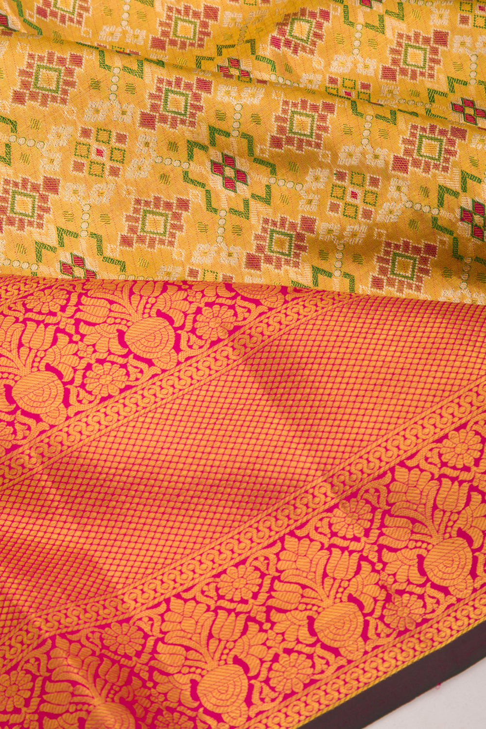 Taranga Kanchi Silk Tissue Brocade Gold Saree