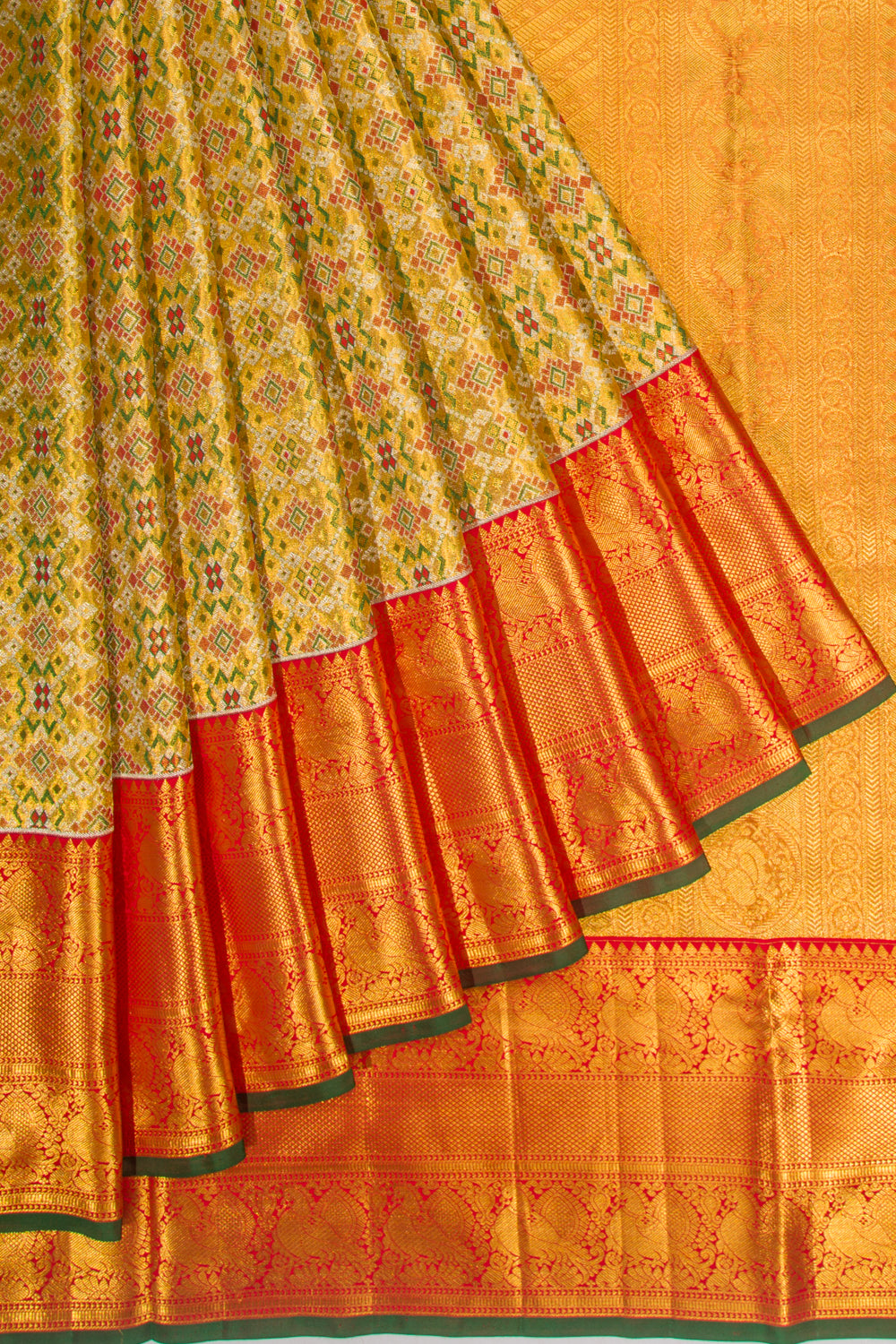 Taranga Kanchi Silk Tissue Brocade Gold Saree