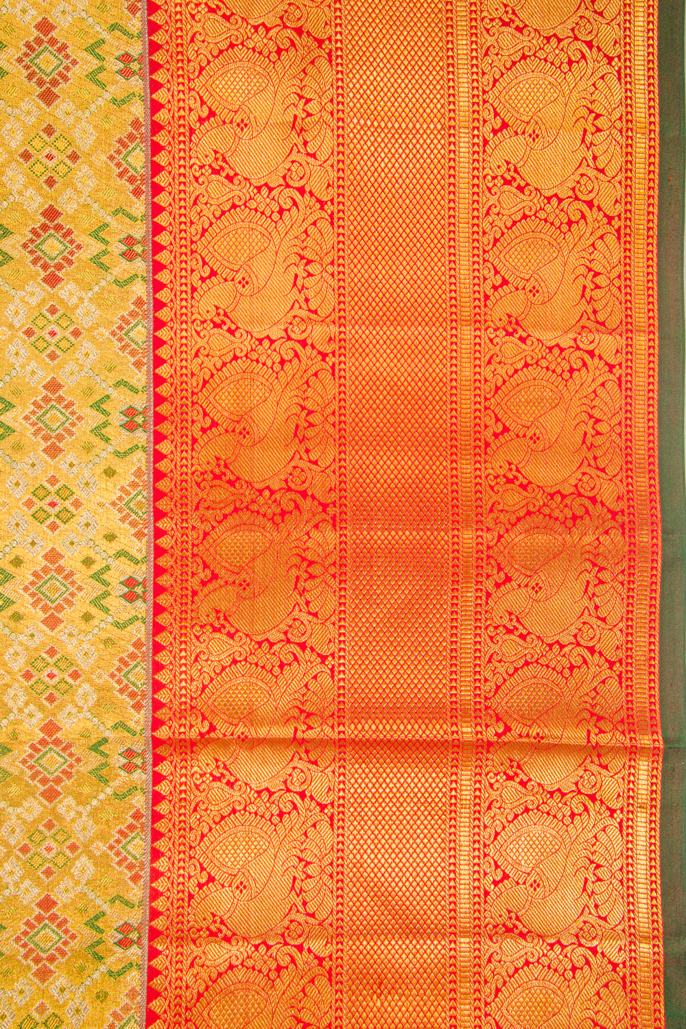 Taranga Kanchi Silk Tissue Brocade Gold Saree
