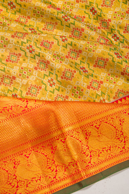 Taranga Kanchi Silk Tissue Brocade Gold Saree
