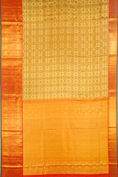 Taranga Kanchi Silk Tissue Brocade Gold Saree
