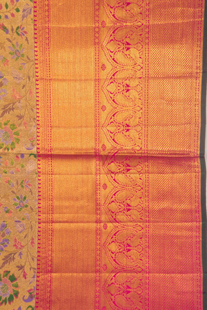 Taranga Kanchi Silk Tissue Jaal Gold Saree