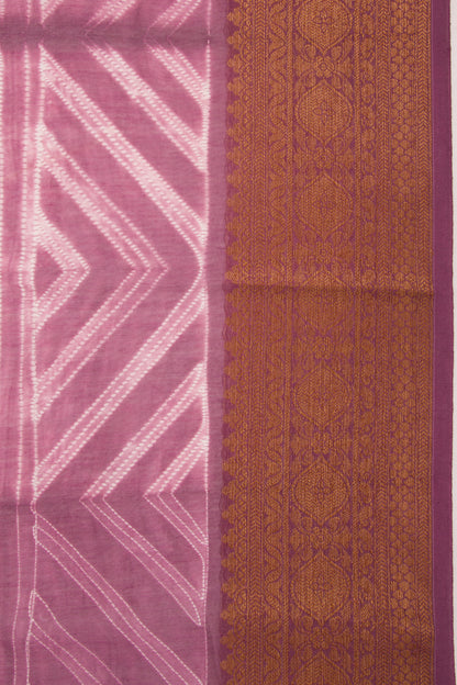Soft Tussar Shibori Printed Purple Saree