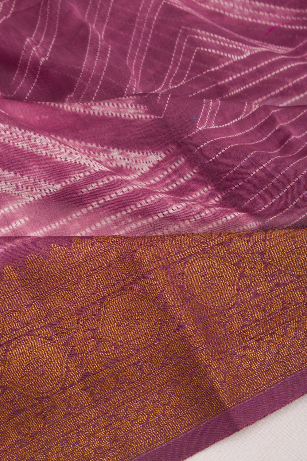 Soft Tussar Shibori Printed Purple Saree