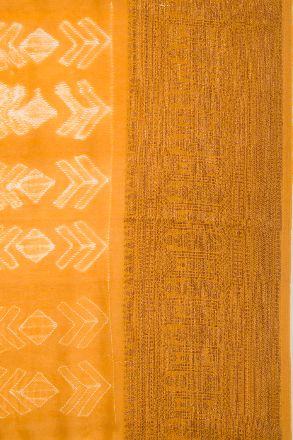 Soft Tussar Shibori Printed Yellow Saree