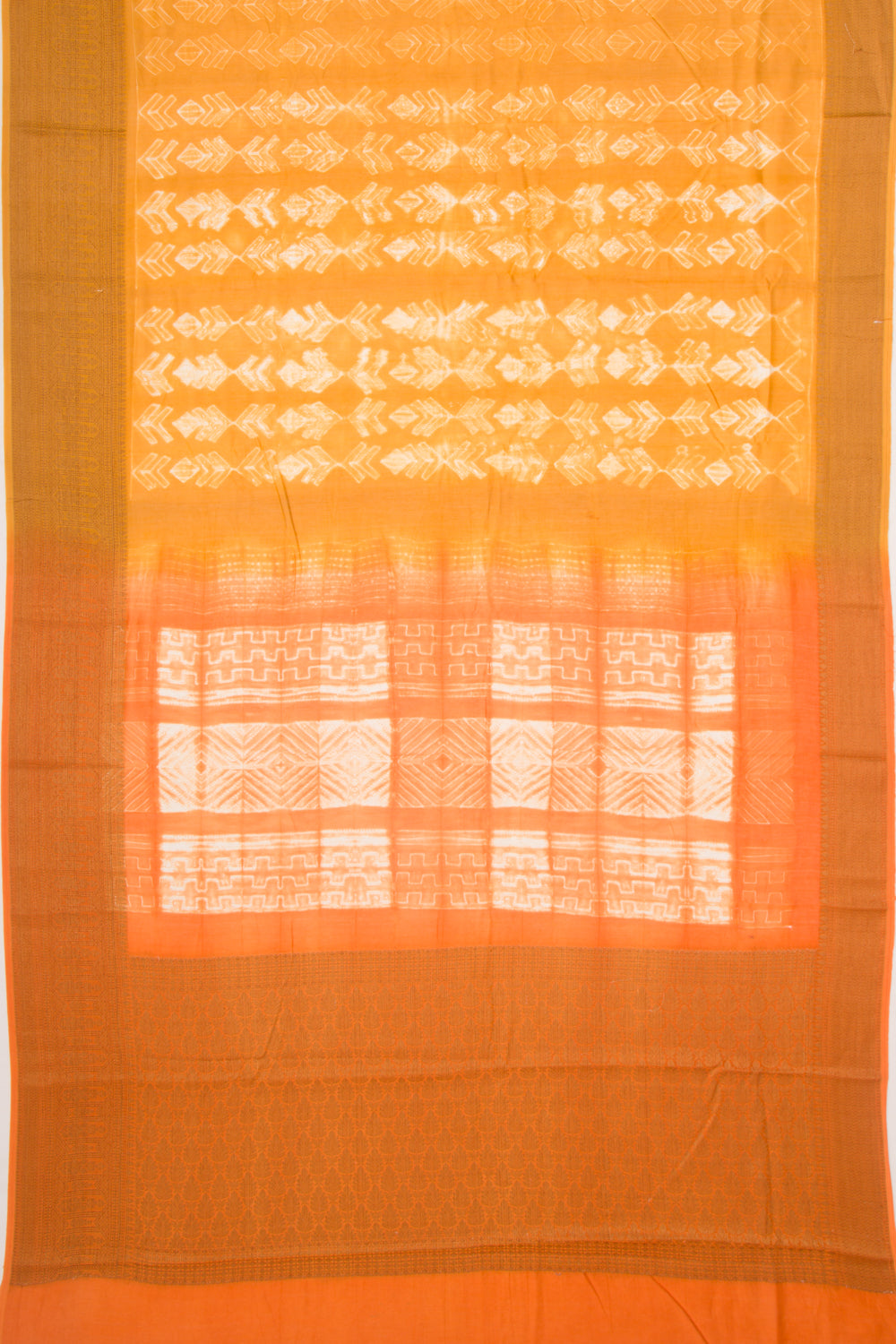 Soft Tussar Shibori Printed Yellow Saree