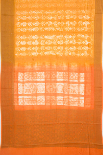 Soft Tussar Shibori Printed Yellow Saree
