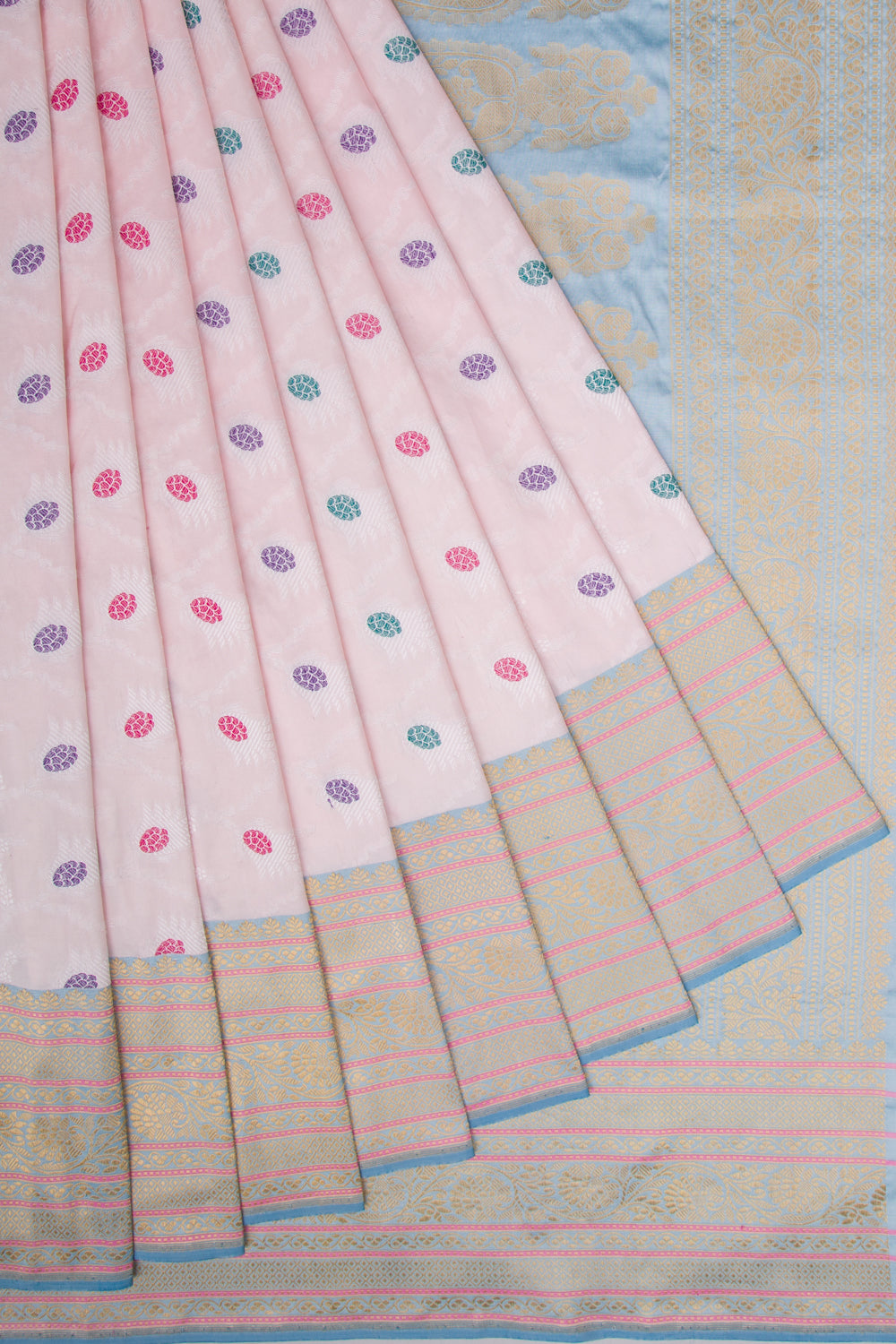 Banarasi Silk Jaal Baby Pink Saree