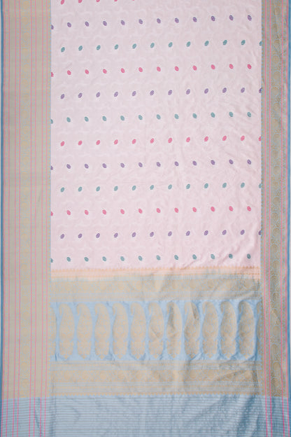 Banarasi Silk Jaal Baby Pink Saree