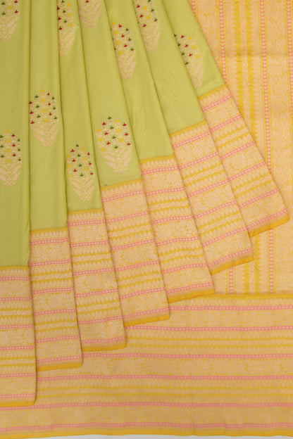 Banarasi Silk Butta Green Saree