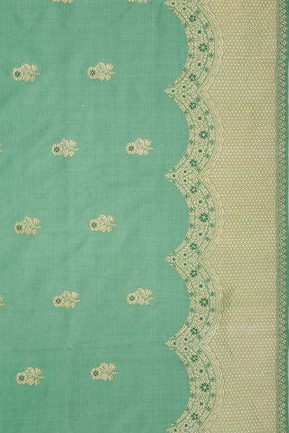 Banarasi Silk Kadwa Butta Pastel Green Saree