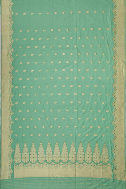 Banarasi Silk Kadwa Butta Pastel Green Saree