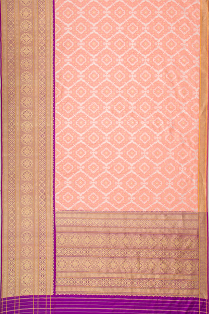 Banarasi Silk Brocade Peach Saree