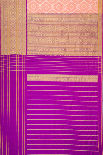 Banarasi Silk Brocade Peach Saree