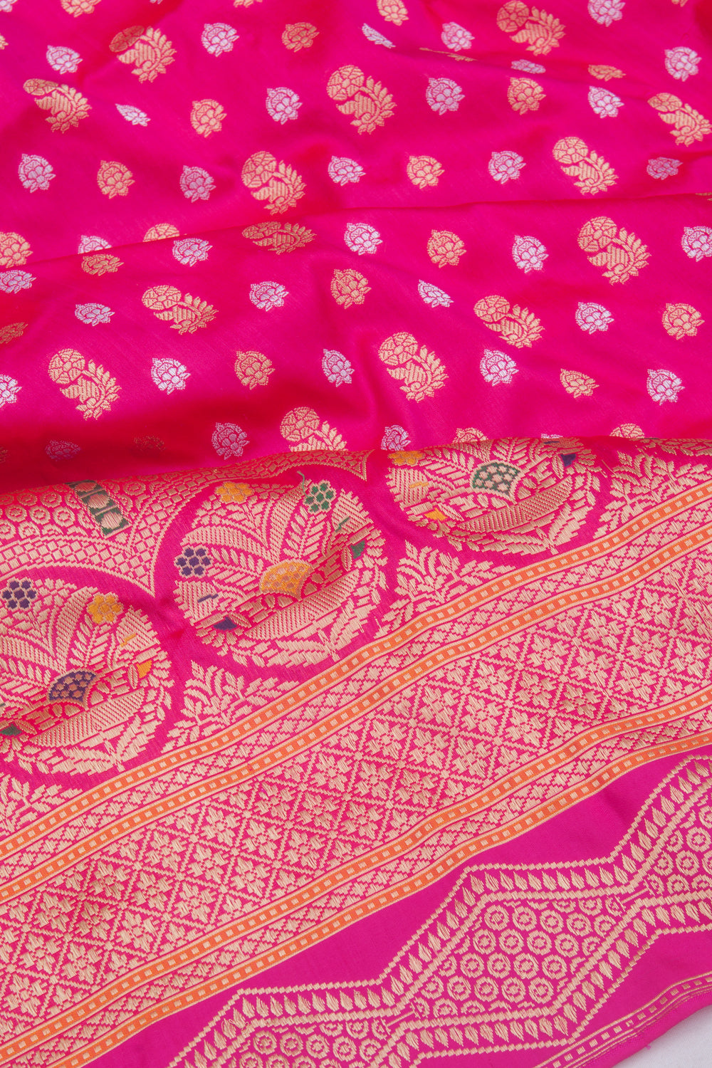 Banarasi Silk Butta Pink Saree