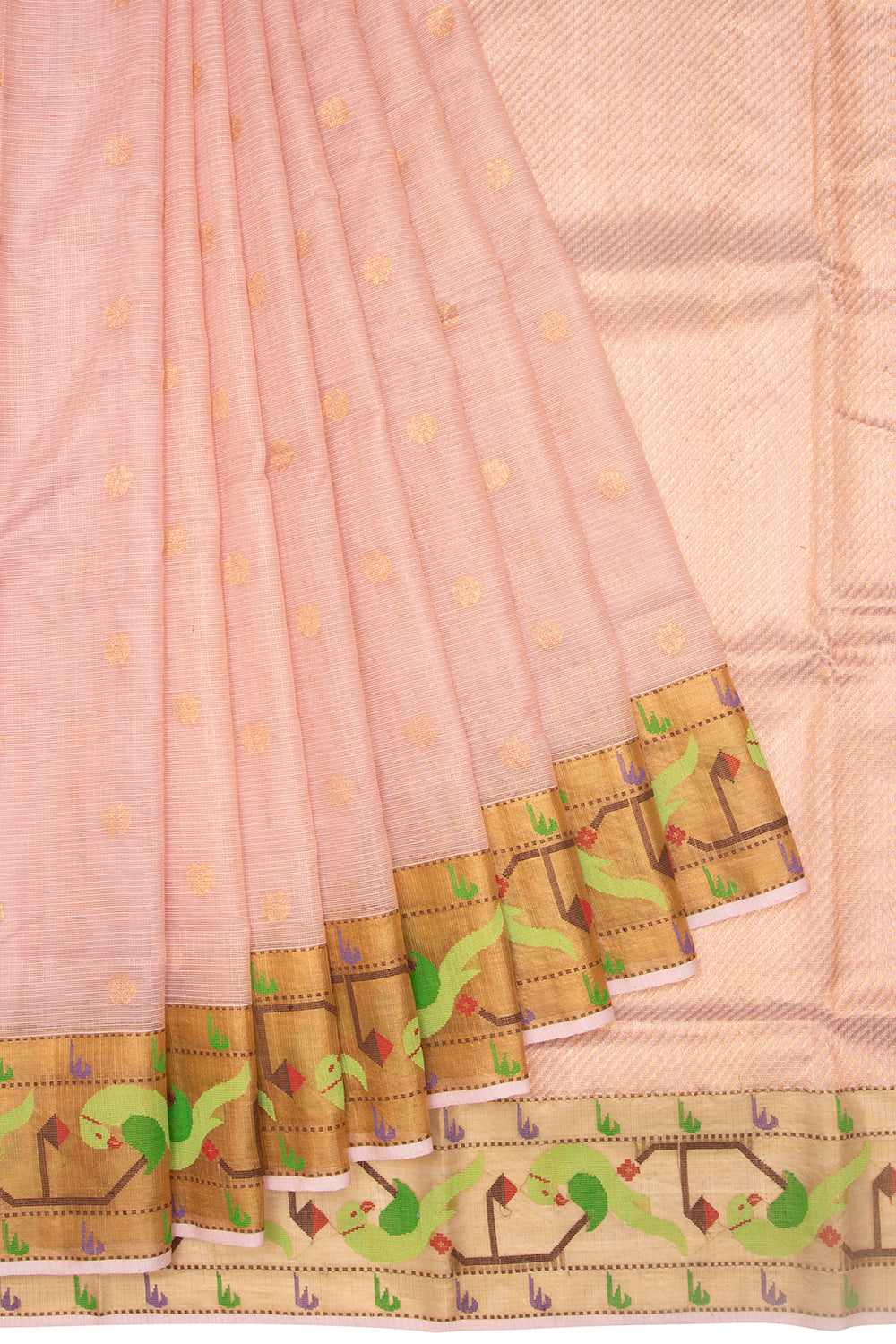 Kota Silk Tissue Butta Baby Pink Saree
