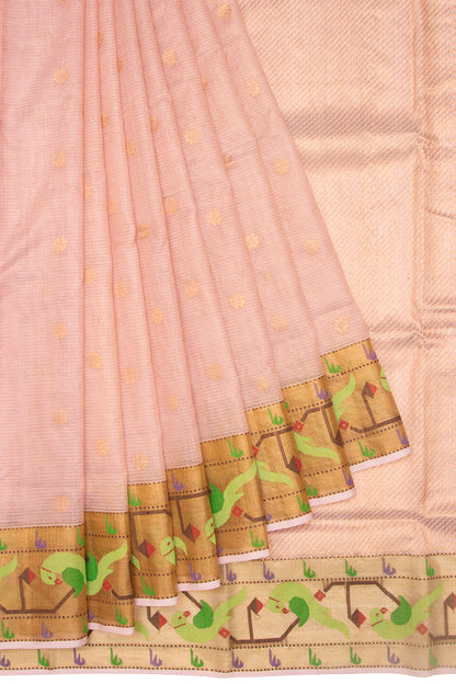 Kota Silk Tissue Butta Baby Pink Saree